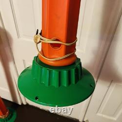Pair Vintage Empire 48 Lighted Christmas Blow Mold Lamp Post Lanterns Works