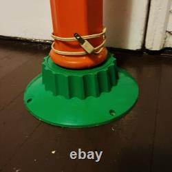 Pair Vintage Empire 48 Lighted Christmas Blow Mold Lamp Post Lanterns Works