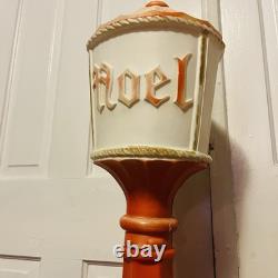 Pair Vintage Empire 48 Lighted Christmas Blow Mold Lamp Post Lanterns Works