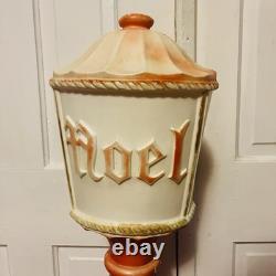 Pair Vintage Empire 48 Lighted Christmas Blow Mold Lamp Post Lanterns Works