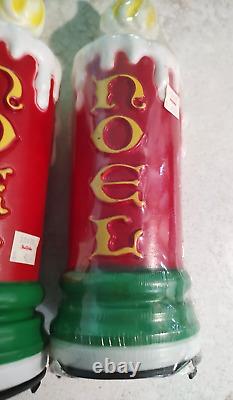 Pathway Light Topper Vintage Blow Mold 1995 NOEL candles Empire 2 New 5 used Vtg
