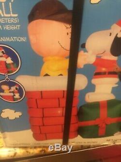Peanuts Gemmy Airblown Inflatable Animated 6 Ft Very Rare Christmas Snoopy