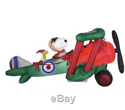 Peanuts Inflatable Christmas Snoopy In Plane Animated Red Baron 12 Woodstock