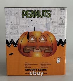 Peanuts Snoopy on Pumpkin Airblown Inflatable 8FT Light Up Halloween Yard Decor