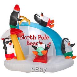 Penguins 6' North Pole Beach Slide Lighted Christmas Airblown Inflatable Outdoor