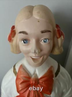 Poloron 50 Girl Caroler Blow Mold Blonde Rare Vintage WORKS