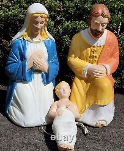 Poloron Blow Mold Christmas Nativity 26 Mary & Joseph + 18 Baby Jesus ONE CORD