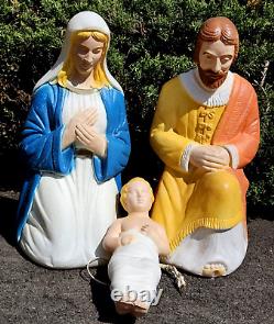 Poloron Blow Mold Christmas Nativity 26 Mary & Joseph + 18 Baby Jesus ONE CORD