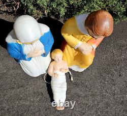 Poloron Blow Mold Christmas Nativity 26 Mary & Joseph + 18 Baby Jesus ONE CORD