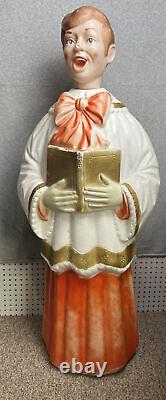 Poloron Choir Boy Caroler Blow Mold 50 Vintage Working Holiday Christmas