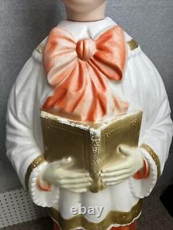 Poloron Choir Boy Caroler Blow Mold 50 Vintage Working Holiday Christmas