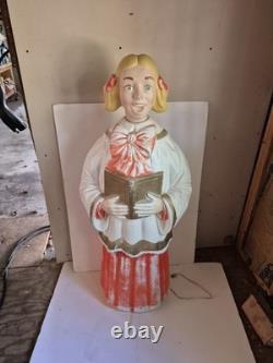 Poloron Girl Christmas Caroler/Choir Singer Blow Mold. Vintage