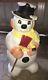 Poloron Snowman With Broom & Yellow Scarf 31 Lighted Blow Mold Christmas Decor