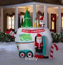 Pre-order 9 Ft ANIMATED SANTA IN HOLIDAY CAMPER Airblown Lighted Inflatable