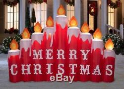 Pre-order 9 Ft CANDLES W MERRY CHRISTMAS SIGN Airblown Lighted Yard Inflatable