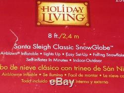 RARE 2007 GEMMY Christmas Santa & Reindeer Snowglobe Inflatable Airblown-NEW