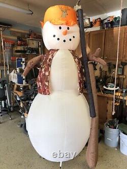 RARE! 2008 Gemmy 8ft Airblown Inflatable Deer Hunter SNOWMAN Christmas Yard