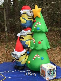 RARE 2017 Gemmy 6' Lighted Minions Tree Christmas Airblown Inflatable Blow-up