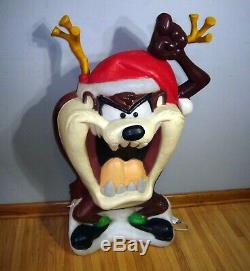 RARE 40 Santas Best Taz Tasmanian Devil Lighted Blow Mold Christmas Yard Decor