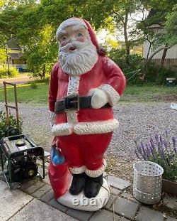 RARE 5ft Santa Claus General Foam Plastic Blow Mold Light Up Yard Decoration RARE 5ft Santa Claus General Foam Plastic Blow Mold Light Up Yard Decoration