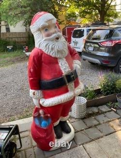 RARE 5ft Santa Claus General Foam Plastic Blow Mold Light Up Yard Decoration RARE 5ft Santa Claus General Foam Plastic Blow Mold Light Up Yard Decoration