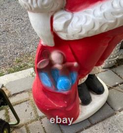 RARE 5ft Santa Claus General Foam Plastic Blow Mold Light Up Yard Decoration RARE 5ft Santa Claus General Foam Plastic Blow Mold Light Up Yard Decoration