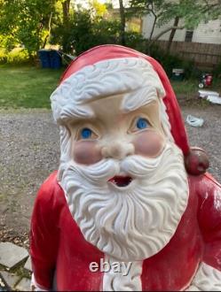 RARE 5ft Santa Claus General Foam Plastic Blow Mold Light Up Yard Decoration RARE 5ft Santa Claus General Foam Plastic Blow Mold Light Up Yard Decoration