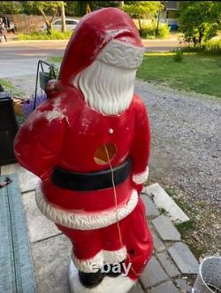 RARE 5ft Santa Claus General Foam Plastic Blow Mold Light Up Yard Decoration RARE 5ft Santa Claus General Foam Plastic Blow Mold Light Up Yard Decoration