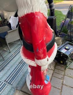 RARE 5ft Santa Claus General Foam Plastic Blow Mold Light Up Yard Decoration RARE 5ft Santa Claus General Foam Plastic Blow Mold Light Up Yard Decoration