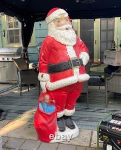 RARE 5ft Santa Claus General Foam Plastic Blow Mold Light Up Yard Decoration RARE 5ft Santa Claus General Foam Plastic Blow Mold Light Up Yard Decoration