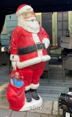 RARE 5ft Santa Claus General Foam Plastic Blow Mold Light Up Yard Decoration RARE 5ft Santa Claus General Foam Plastic Blow Mold Light Up Yard Decoration