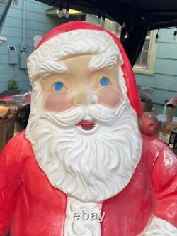RARE 5ft Santa Claus General Foam Plastic Blow Mold Light Up Yard Decoration RARE 5ft Santa Claus General Foam Plastic Blow Mold Light Up Yard Decoration