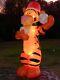 Rare Disney 8' Lighted Tigger Throwing Snowballs Christmas Inflatable Airblown