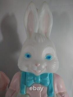 RARE Empire Blow Mold Easter Bunny Set Mr. Mrs. Rabbit lot