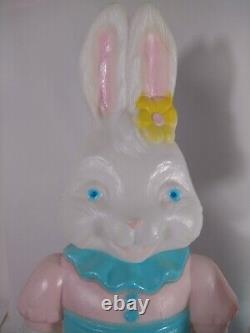 RARE Empire Blow Mold Easter Bunny Set Mr. Mrs. Rabbit lot