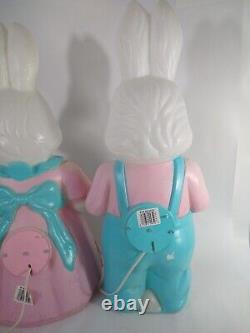 RARE Empire Blow Mold Easter Bunny Set Mr. Mrs. Rabbit lot