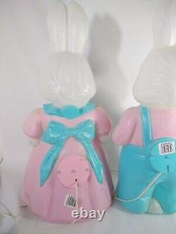 RARE Empire Blow Mold Easter Bunny Set Mr. Mrs. Rabbit lot