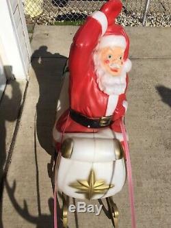 RARE Empire Mold Giant Santa Claus Sleigh Reindeer Noel Christmas Blow Mold