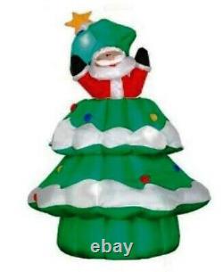 RARE Gemmy 6.5ft Animated Airblown Santa Popping Out Christmas Tree Inflatable