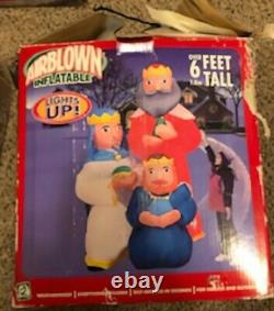 RARE Gemmy Air Blown Inflatable Animated Carousel & Wise Men Inflatable