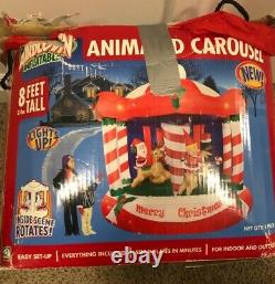 RARE Gemmy Air Blown Inflatable Animated Carousel & Wise Men Inflatable