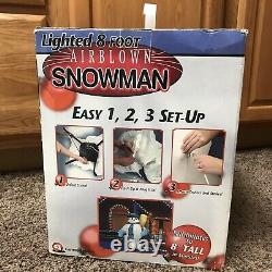 RARE Gemmy Frosty The Snowman 8 Foot Airblown Inflatable Christmas Light Blow Up