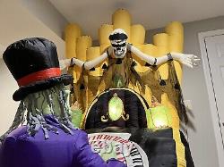 RARE Gemmy Halloween Airblown Inflatable Organ With Zombie Player Animated