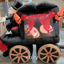 RARE Mr. Halloween Inflatable Skeleton withHorse Drawn Carriage Hearse 8' Lights