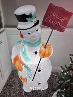 RARE Poloron Snowman Blow Mold with shovel