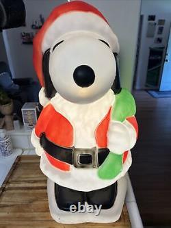 RARE Santa's Best 32 Snoopy Blow Mold Peanuts Santa Suit Christmas Yard WORKS
