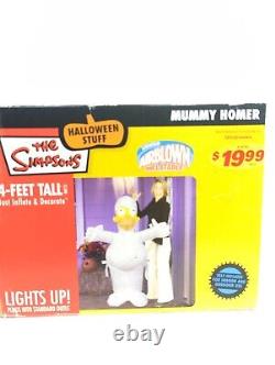 RARE- Simpsons Homer Mummy Blow-up/Lights Up 4 Ft Tall Vintage 2005 By Gemmy