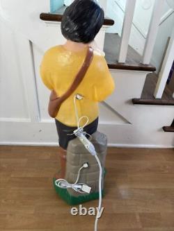 RARE VTG 33in TPI Blow Mold Little Shepherd Boy WithBaby Lambs Dual Electric Cords RARE VTG 33in TPI Blow Mold Little Shepherd Boy WithBaby Lambs Dual Electric Cords