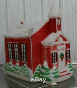 RARE Vintage Empire Christmas School House Blow mold Lighted Yard Decoration