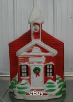 RARE Vintage Empire Christmas School House Blow mold Lighted Yard Decoration